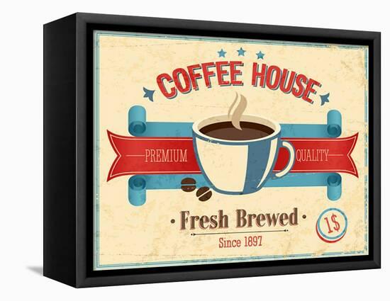 Vintage Coffee House Card-avean-Framed Stretched Canvas