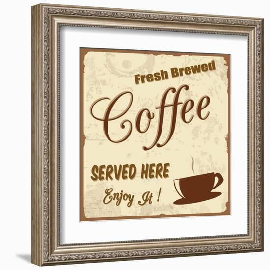 Vintage Coffee Poster-radubalint-Framed Art Print