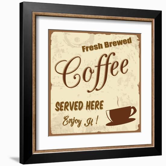 Vintage Coffee Poster-radubalint-Framed Art Print