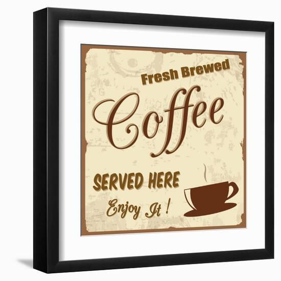 Vintage Coffee Poster-radubalint-Framed Art Print