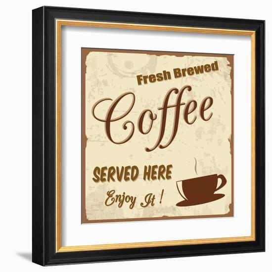 Vintage Coffee Poster-radubalint-Framed Art Print