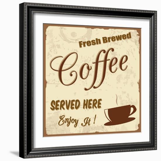 Vintage Coffee Poster-radubalint-Framed Art Print