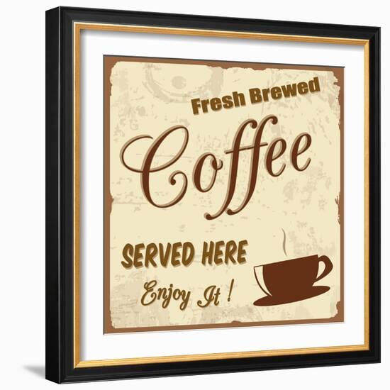 Vintage Coffee Poster-radubalint-Framed Art Print