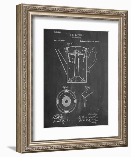 Vintage Coffee Pot Patent-null-Framed Art Print