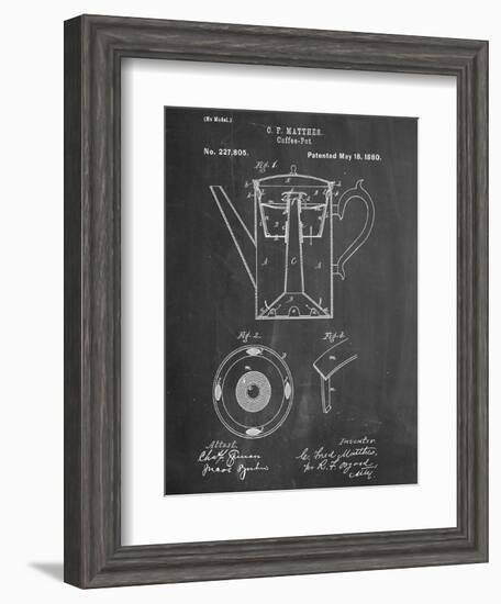 Vintage Coffee Pot Patent-null-Framed Art Print