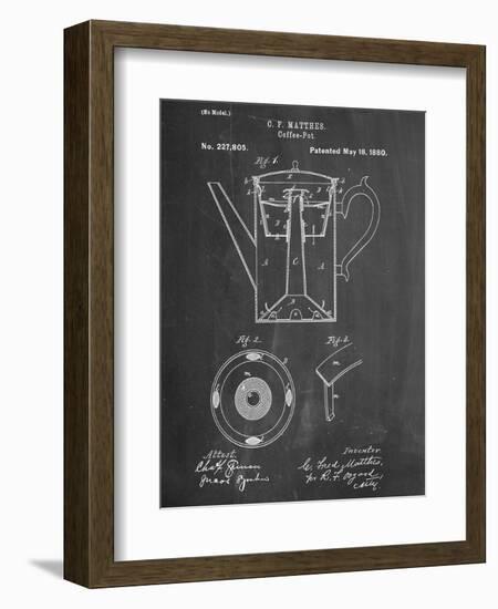 Vintage Coffee Pot Patent-null-Framed Art Print