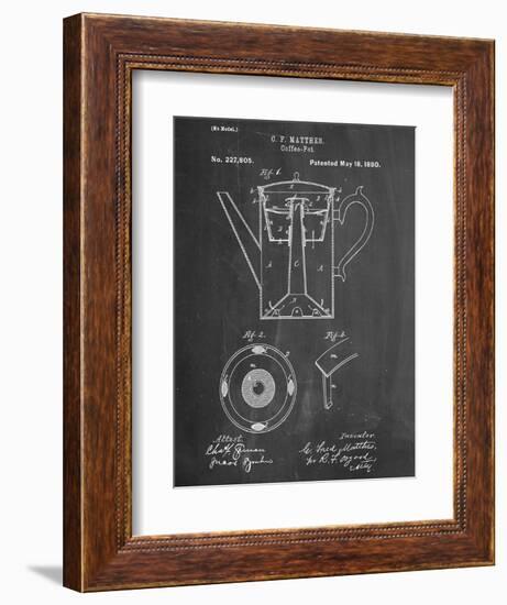 Vintage Coffee Pot Patent-null-Framed Art Print