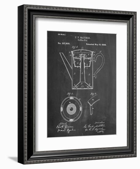 Vintage Coffee Pot Patent-null-Framed Art Print