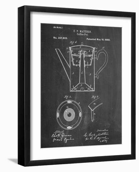 Vintage Coffee Pot Patent-null-Framed Art Print