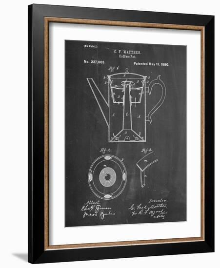 Vintage Coffee Pot Patent-null-Framed Art Print