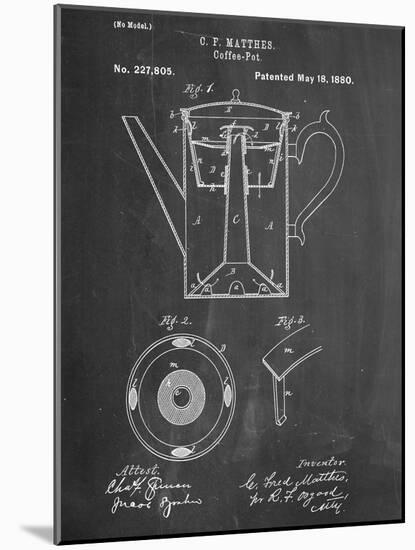 Vintage Coffee Pot Patent-null-Mounted Art Print