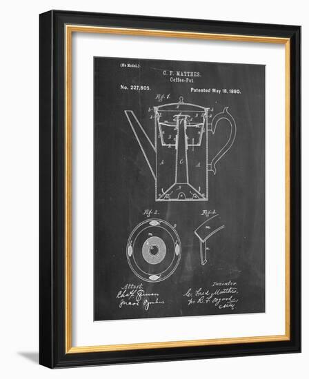 Vintage Coffee Pot Patent-null-Framed Art Print