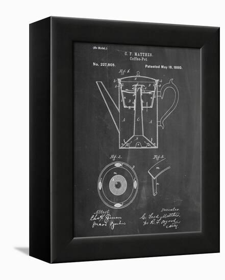 Vintage Coffee Pot Patent-null-Framed Stretched Canvas