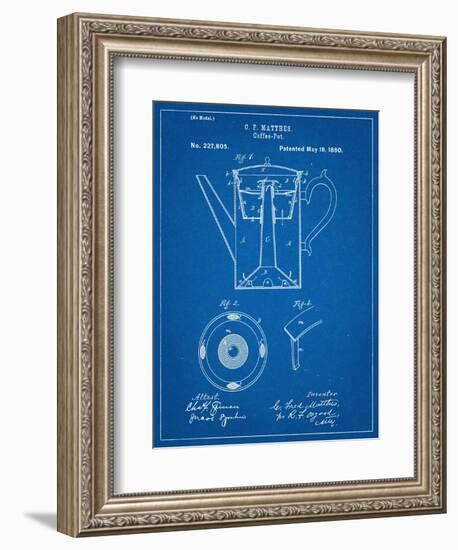 Vintage Coffee Pot Patent-null-Framed Art Print