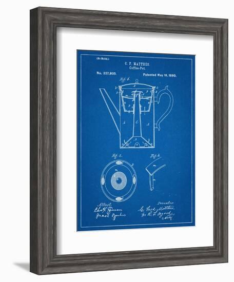 Vintage Coffee Pot Patent-null-Framed Art Print