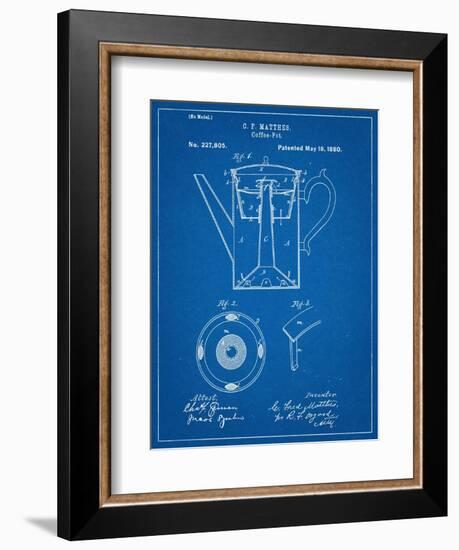 Vintage Coffee Pot Patent-null-Framed Art Print