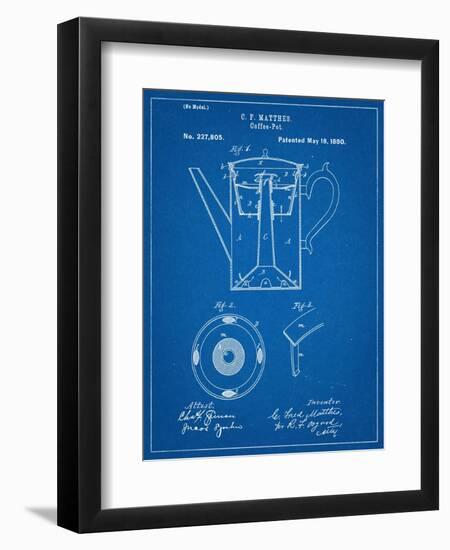 Vintage Coffee Pot Patent-null-Framed Art Print