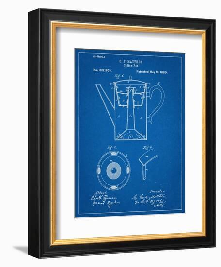 Vintage Coffee Pot Patent-null-Framed Art Print