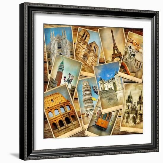 Vintage Collage - European Travel-Maugli-l-Framed Premium Giclee Print