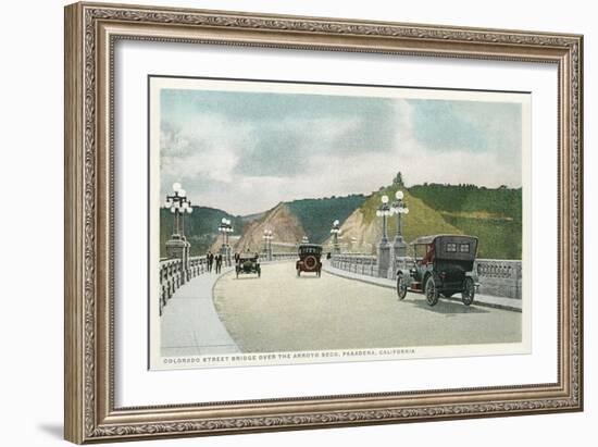 Vintage Colorado Street Bridge, Pasadena, California-null-Framed Art Print