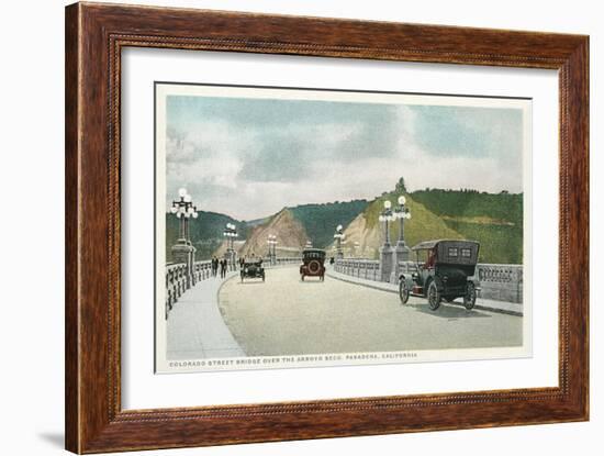 Vintage Colorado Street Bridge, Pasadena, California-null-Framed Art Print