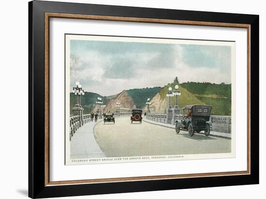 Vintage Colorado Street Bridge, Pasadena, California-null-Framed Art Print