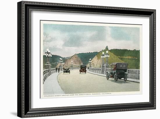 Vintage Colorado Street Bridge, Pasadena, California--Framed Art Print