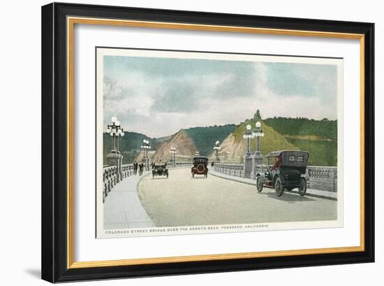 Vintage Colorado Street Bridge, Pasadena, California-null-Framed Art Print