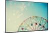Vintage Colorful Ferris Wheel over Blue Sky-Andrekart Photography-Mounted Photographic Print
