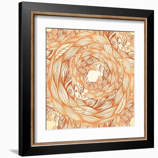 Vintage Colors Doodle Hair Waves Seamless Pattern-art_of_sun-Framed Art Print