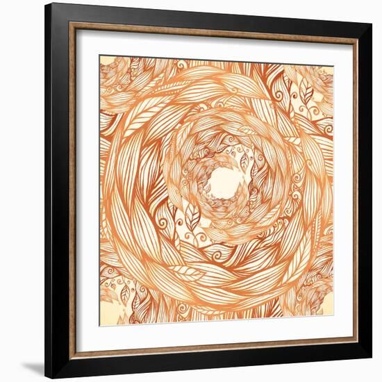 Vintage Colors Doodle Hair Waves Seamless Pattern-art_of_sun-Framed Art Print