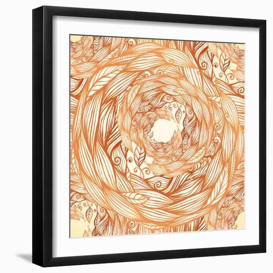 Vintage Colors Doodle Hair Waves Seamless Pattern-art_of_sun-Framed Art Print