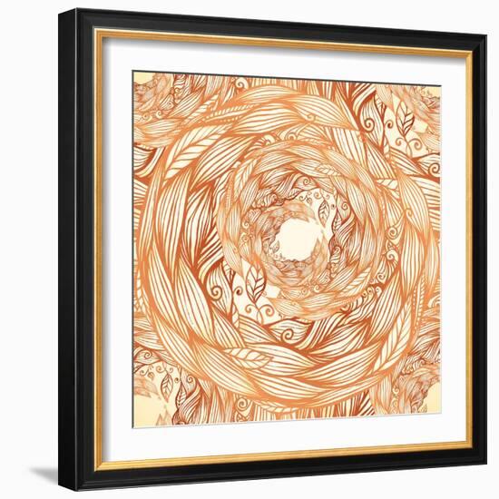 Vintage Colors Doodle Hair Waves Seamless Pattern-art_of_sun-Framed Art Print