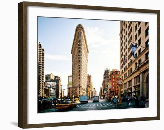 Vintage Colors Landscape of Flatiron Building and 5th Ave, Manhattan, New York City, United States-Philippe Hugonnard-Framed Photographic Print