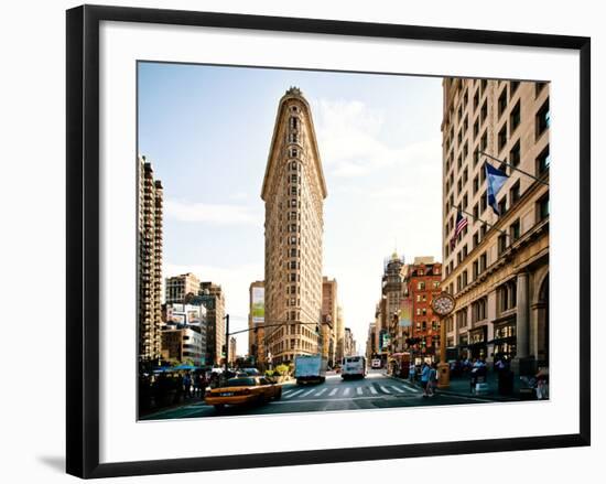 Vintage Colors Landscape of Flatiron Building and 5th Ave, Manhattan, New York City, United States-Philippe Hugonnard-Framed Photographic Print