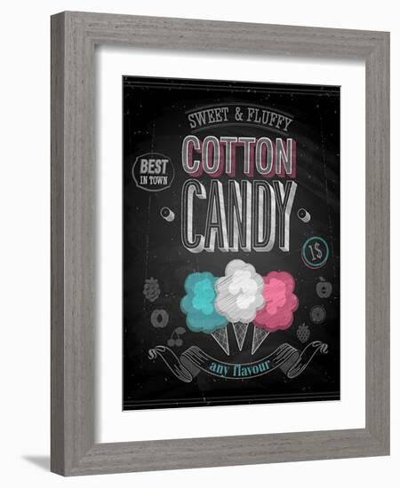 Vintage Cotton Candy Poster - Chalkboard-avean-Framed Art Print