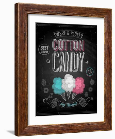 Vintage Cotton Candy Poster - Chalkboard-avean-Framed Art Print