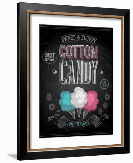 Vintage Cotton Candy Poster - Chalkboard-avean-Framed Art Print