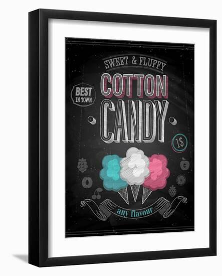 Vintage Cotton Candy Poster - Chalkboard-avean-Framed Art Print