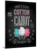 Vintage Cotton Candy Poster - Chalkboard-avean-Mounted Art Print