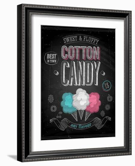 Vintage Cotton Candy Poster - Chalkboard-avean-Framed Art Print