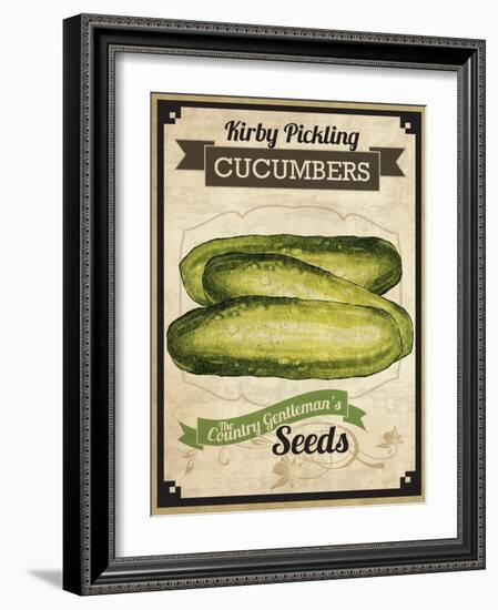 Vintage Cucumber Seed Packet-null-Framed Giclee Print