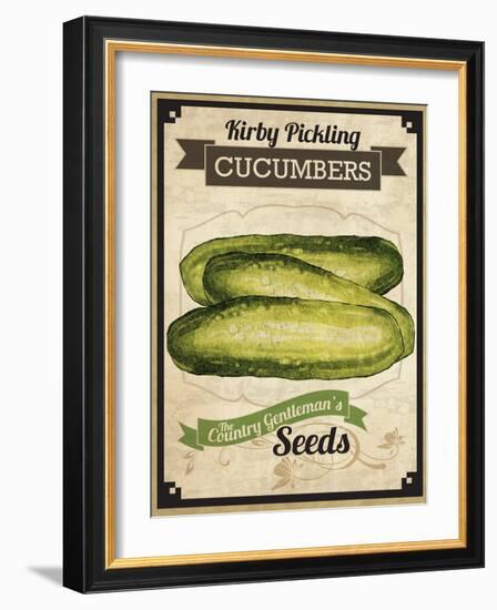 Vintage Cucumber Seed Packet-null-Framed Giclee Print