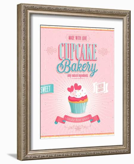 Vintage Cupcake Poster-avean-Framed Art Print