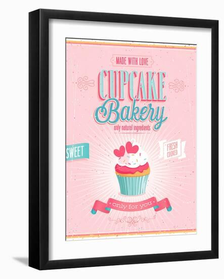 Vintage Cupcake Poster-avean-Framed Art Print