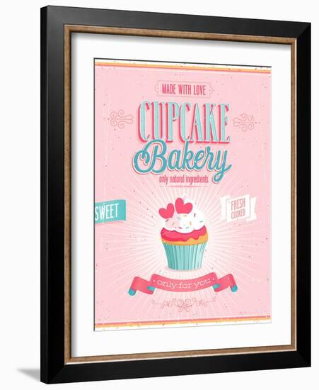 Vintage Cupcake Poster-avean-Framed Art Print