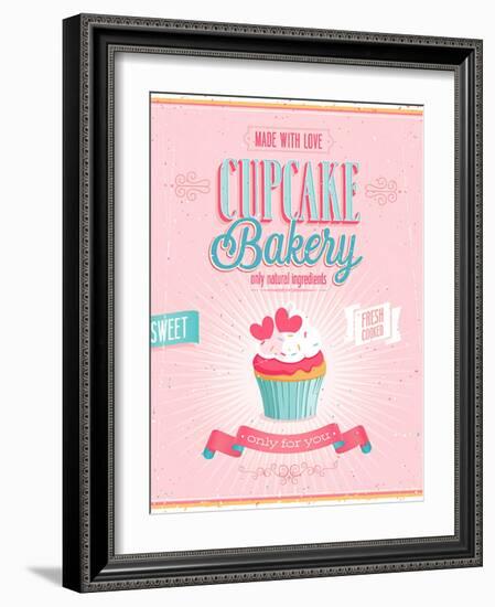 Vintage Cupcake Poster-avean-Framed Art Print