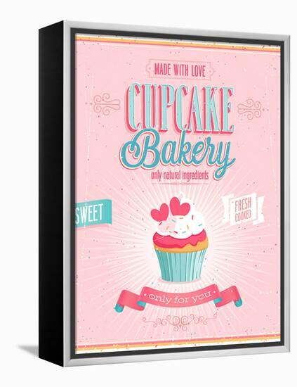 Vintage Cupcake Poster-avean-Framed Stretched Canvas