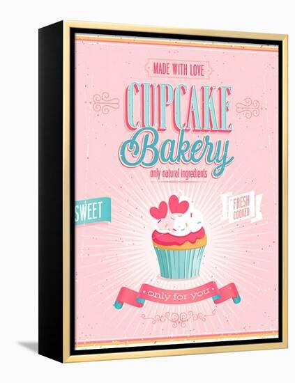 Vintage Cupcake Poster-avean-Framed Stretched Canvas