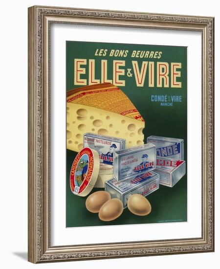 Vintage Dairy Ad France-null-Framed Giclee Print